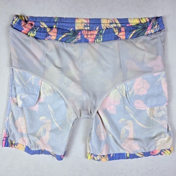 Chubbies Swim Trunks 3XL Blue Parrots Floral Tropical Swim Shorts Lined Pockets - Picture 3 of 8